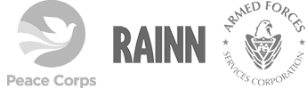 Peace Corps Logo | RAINN Logo | Armed Forces Services Corporation Logo